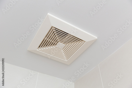 Air Ventilation Moisture Duct In Bathroom Pipe Hole At Ceiling