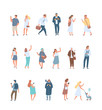 © Oksana_Latysheva - Crowd. Different People vector set3. Male and female flat characters isolated on white background.
