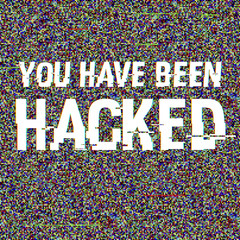 you have been hacked glitch text. anaglyph 3d effect. technological retro background. hacker attack,