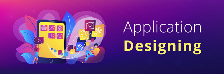 Wall Mural - mobile app development vector illustration