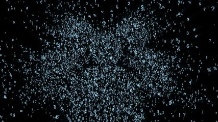 Wall Mural - The logo of people in the digital space, the animation consists of a stream of numbers and symbols