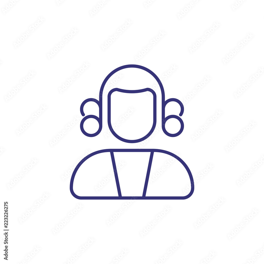 Judge Line Icon Judge line icon. Court, lawsuit, trial. Justice concept. Vector ...