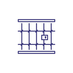 Wall Mural - Prison line icon. Cell, jail, cage. Justice concept. Can be used for topics like law enforcement, punishment, imprisonment, arrest