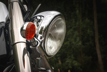 Close Up Photo Headlight Classic Motorcycle