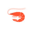 Shrimp Logo. Isolated shrimp on white background. Prawns