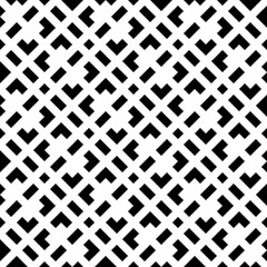 Wall Mural - Abstract seamless pattern background. Maze of black geometric design elements isolated on white background. Vector illustration.