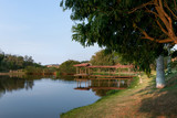Fototapeta Konie - Passarela lago ponte natureza paisagem