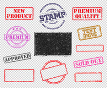 Big Set Of Rubber Stamps. Vector Illustration For Use On Opacity Background