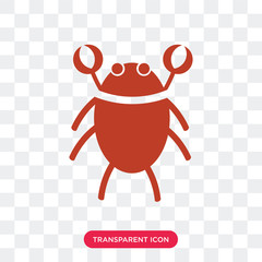 Wall Mural - Crab vector icon isolated on transparent background, Crab logo design