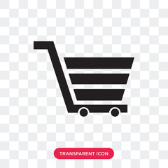 Wall Mural - Supermarket Cart vector icon isolated on transparent background, Supermarket Cart logo design