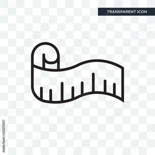 Measuring tape vector icon isolated on transparent background