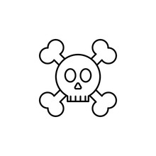 Skull And Bones Icon. Element Of Crime And Punishment Icon For Mobile Concept And Web Apps. Thin Line Skull And Bones Icon Can Be Used For Web And Mobile