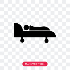 Wall Mural - hospital bed vector icon isolated on transparent background, hospital bed logo design