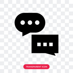 Canvas Print - Chat vector icon isolated on transparent background, Chat logo design