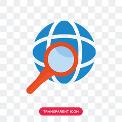 Sticker - Search vector icon isolated on transparent background, Search logo design