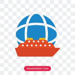 Wall Mural - Ship vector icon isolated on transparent background, Ship logo design