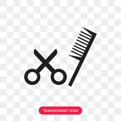 Canvas Print - Hairdresser Scissors vector icon isolated on transparent background, Hairdresser Scissors logo design