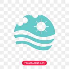 Wall Mural - Beach vector icon isolated on transparent background, Beach logo design