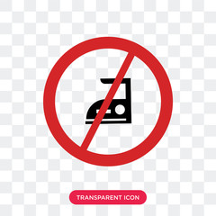 Sticker - No ironing vector icon isolated on transparent background, No ironing logo design