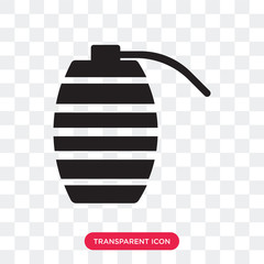 Wall Mural - Grenade vector icon isolated on transparent background, Grenade logo design