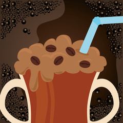 Poster - delicious iced coffee in cup