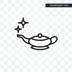 Poster - Magic lamp vector icon isolated on transparent background, Magic lamp logo design