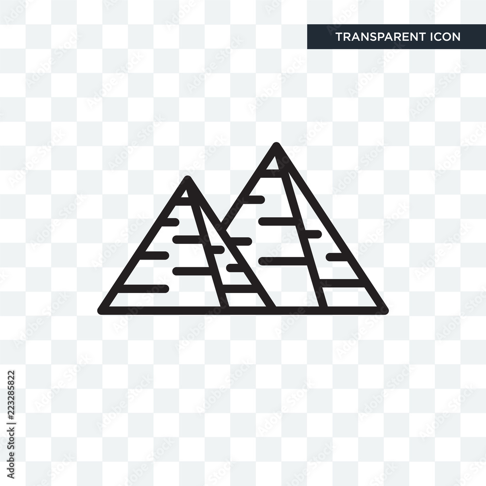 Pyramid Sign Vector Pyramid vector icon isolated on transparent background, Pyramid logo ...