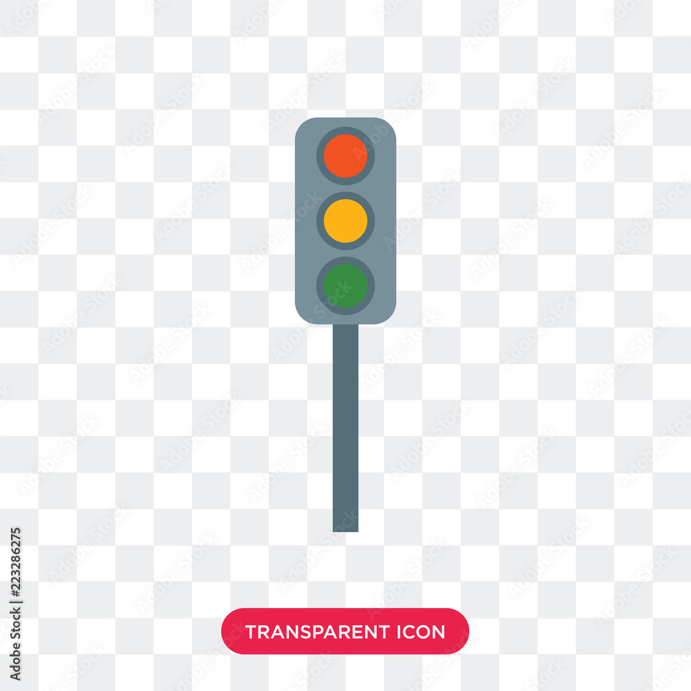 Traffic Light Vector Icon Isolated On Transparent Background Traffic