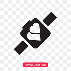 Wall Mural - Smartwatch vector icon isolated on transparent background, Smartwatch logo design