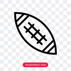 Wall Mural - American football ball vector icon isolated on transparent background, American football ball logo design