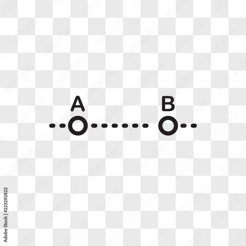 Segmented Line Icon Line segment vector icon isolated on transparent background, Line ...