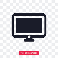 Poster - Monitor vector icon isolated on transparent background, Monitor logo design