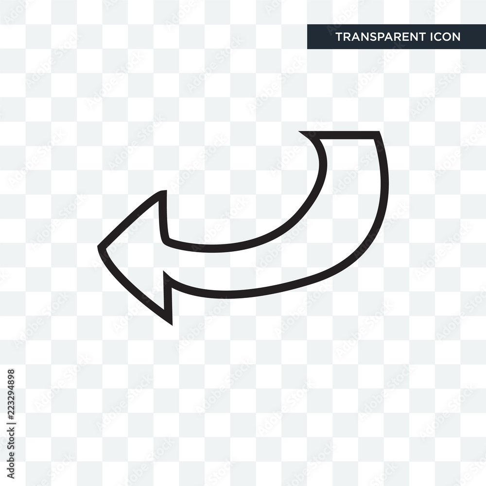 Back drawn arrow vector icon isolated on transparent background, Back ...