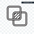 Overlap vector icon isolated on transparent background, Overlap logo design