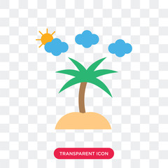 Sticker - Beach vector icon isolated on transparent background, Beach logo design