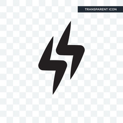 Wall Mural - Thunderbolt vector icon isolated on transparent background, Thunderbolt logo design