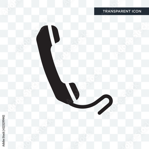 Telephone receiver vector icon isolated on transparent background