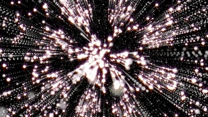 Fototapete - Particle Random Small Sphere Dot Center splatter Tunnel Flowing Motion For Screensaver, Infographic Background