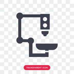 Sticker - Microscope vector icon isolated on transparent background, Microscope logo design