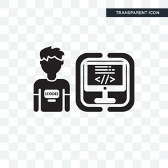 programmer vector icon isolated on transparent background, programmer logo design