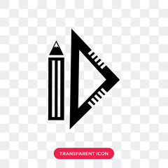 Sticker - School supplies vector icon isolated on transparent background, School supplies logo design
