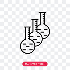Sticker - Flasks vector icon isolated on transparent background, Flasks logo design