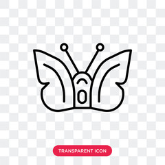 Sticker - Butterfly vector icon isolated on transparent background, Butterfly logo design