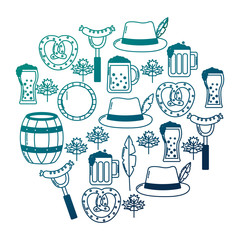 Wall Mural - oktoberfest celebration set icons