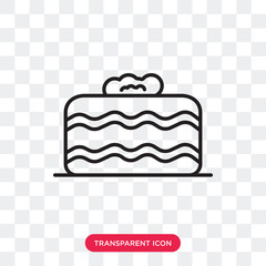Wall Mural - Cake vector icon isolated on transparent background, Cake logo design