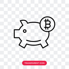 Wall Mural - Piggy bank vector icon isolated on transparent background, Piggy bank logo design