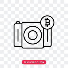 Wall Mural - Bitcoin vector icon isolated on transparent background, Bitcoin logo design