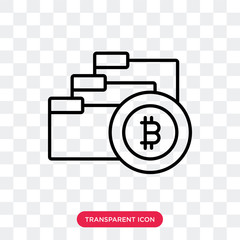 Wall Mural - Bitcoin vector icon isolated on transparent background, Bitcoin logo design