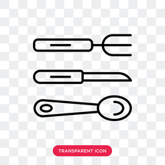 Wall Mural - Cutlery vector icon isolated on transparent background, Cutlery logo design