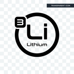 lithium vector icon isolated on transparent background, lithium logo design